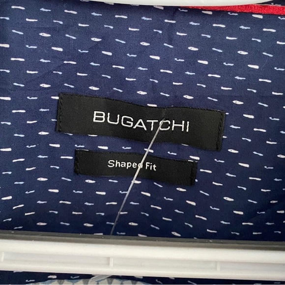 Bugatchi Men’s Shaped Fit Navy Dress Shirt NWT~ XXL - Picture 4 of 5